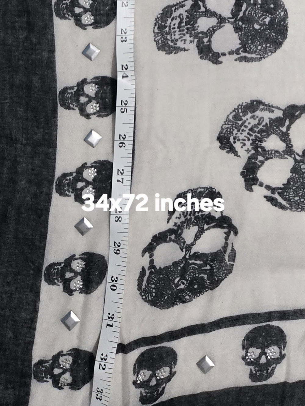 Lane Bryant Black and White Skull Accent Scarf - Picture 8 of 8